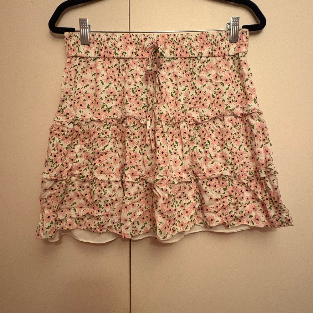 Alice + Olivia Pink Floral Mini Skirt